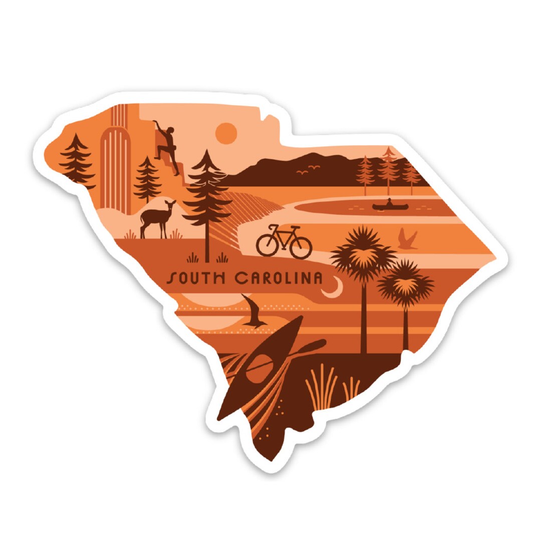 Sc Native Sticker South Carolina State Sticker - Etsy