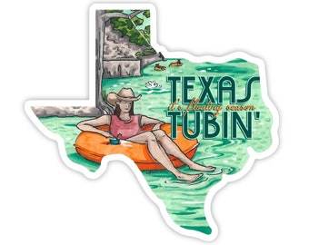 Pegatina Texas Tubin', temporada flotante de Texas de Jelly Press