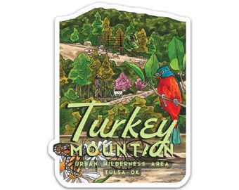 Pegatina de Turkey Mountain Urban Wilderness, Tulsa, OK