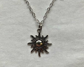 Sun Moon silver necklace & pendent | emo goth cool fashion rock tattoo