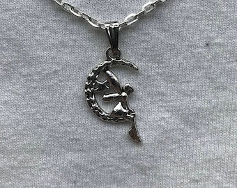 Fairy Moon zilveren ketting & pendent | emo goth cool fashion rock tattoo