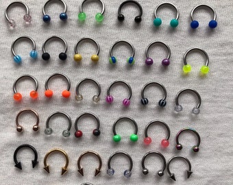 Horse Shoe Barbell Septum Ring, Gothic Nose Jewellery. Septum Rings Ball U-Bar Active Photos