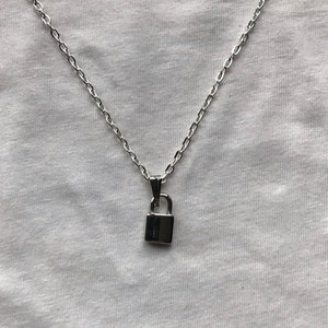 Padlock silver necklace & pendent | emo goth cool fashion rock tattoo