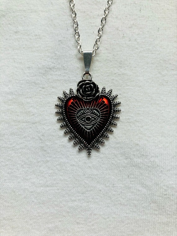 Y2K Layered Red Heart Pearl Necklace - Chunky Love Heart Pendant Choker, Statement Valentine Christmas Jewelry Gift For Women