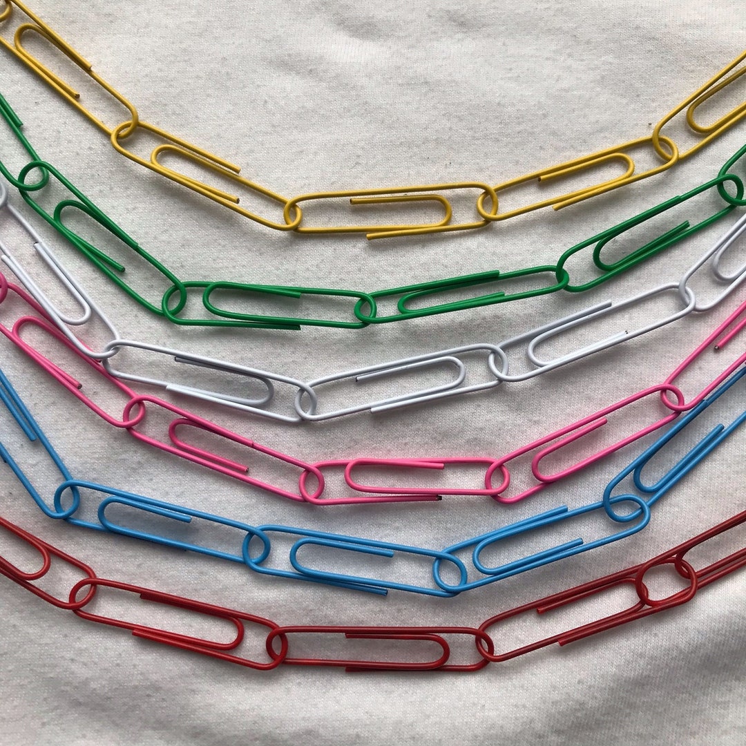 Buy Coloured Paper Clip Silver Necklace Emo Goth Cool Fashion Rock Tattoo  Edgy Online in India