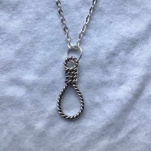 Hangmans Noose silver necklace & pendent | emo goth cool fashion rock tattoo