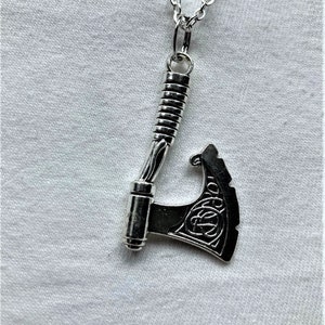Upside Down silver axe pendent necklace & pendent | emo goth cool fashion rock tattoo