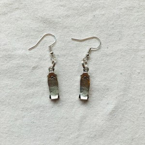 Skateboard silver earrings| emo goth cool fashion rock tattoo