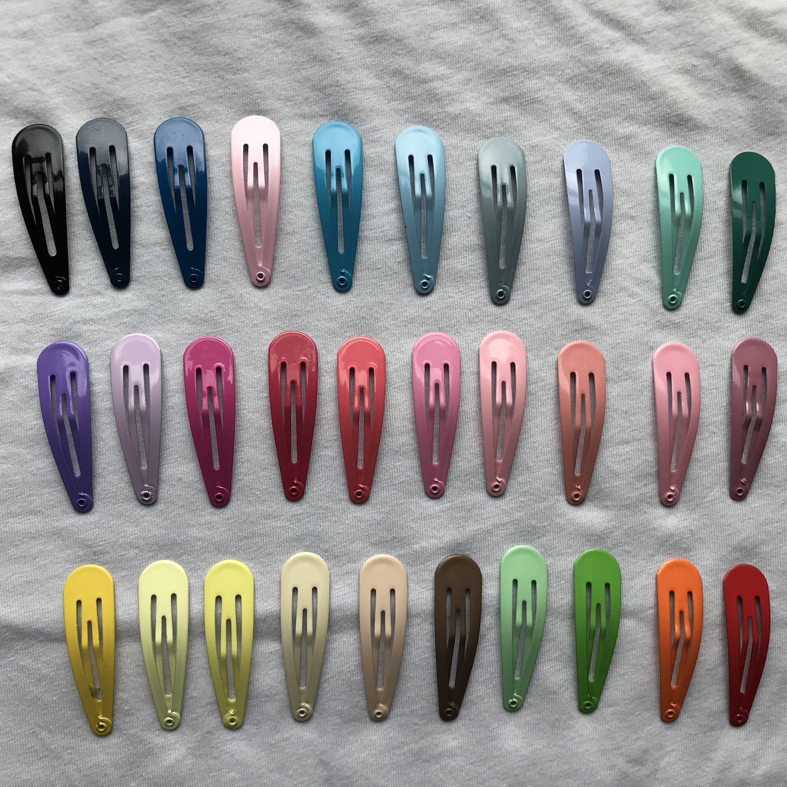 Mixed Barrette Hair Clips (Sets of 5)  Colourful Selection Snap clips