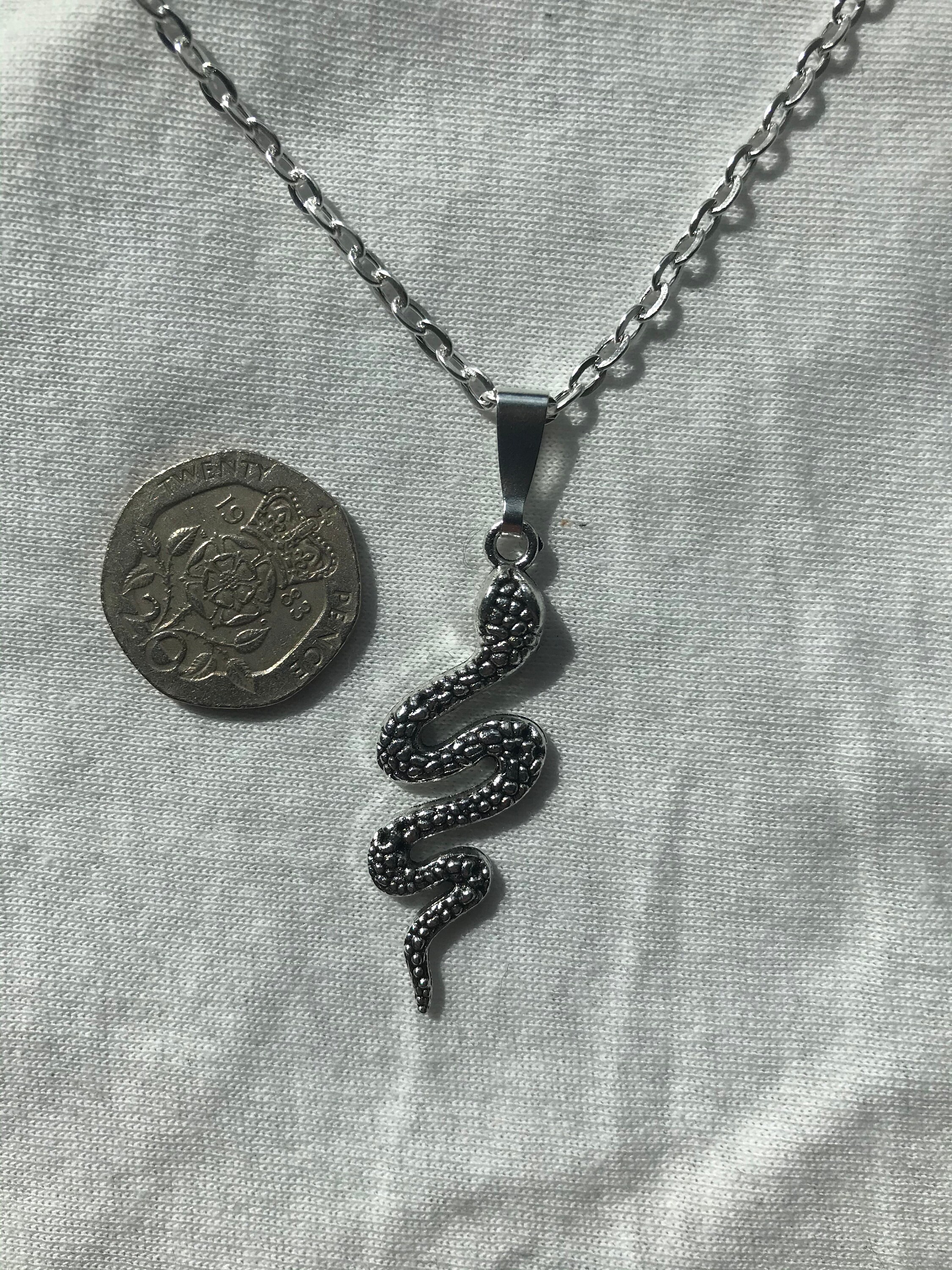 Snake Silver Necklace & Pendent Emo Goth Cool Fashion Rock Etsy
