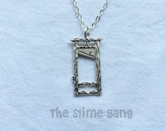 Guillotine silver style Pendent and Chain | Gothic Goth Emo Horror