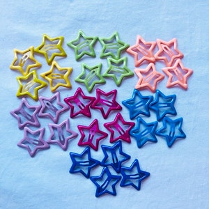 Star Colour Hair Barrette Clips (Sets of 4) Hair Accessories Star Clip Jewellery