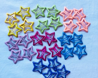 Star Colour Hair Barrette Clips (Sets of 4) Hair Accessories Star Clip Jewellery