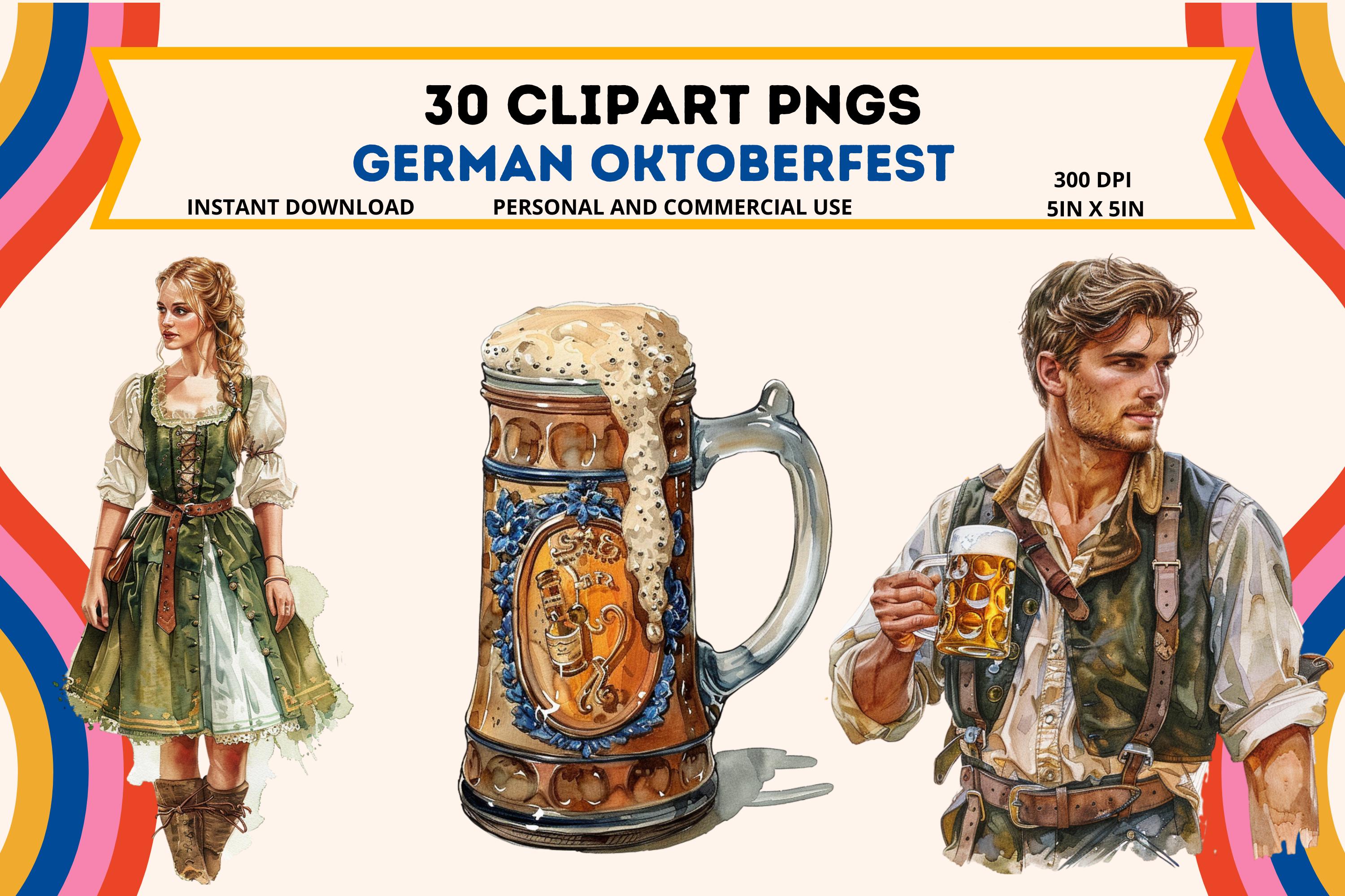 Oktoberfest Clipart PNG: Bavarian Beer Festival Graphics (digital Download)  - Etsy, image size:3000x2000