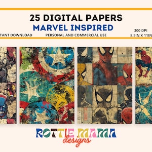 Carta digitale ispirata ai supereroi, album digitale, carta digitale supereroi, carta per album, carta digitale ispirata agli Avengers