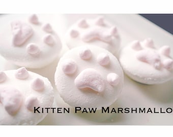 Strawberry Marshmallow Kitten Paw Marshamllow 9 pieces Edible Gift Kitties Cats lover Hot Chocolate Sticks