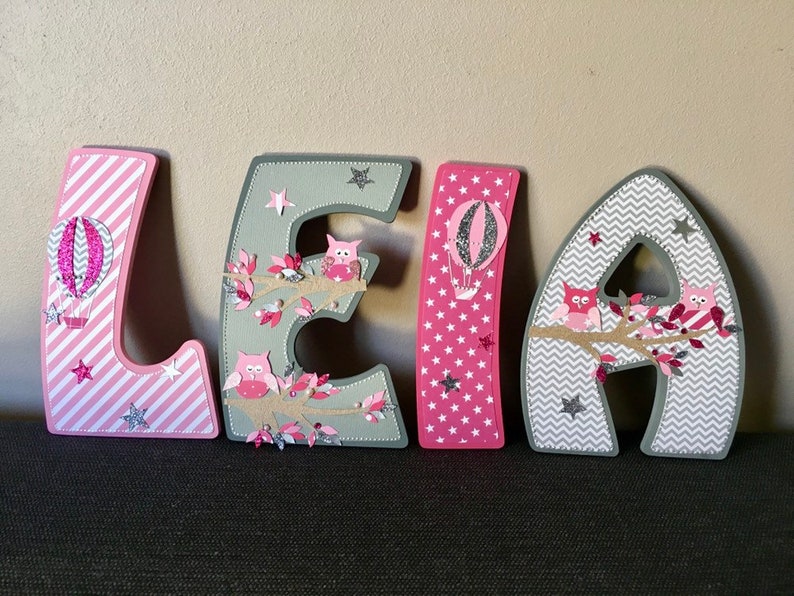 Plaque de porte prénom lettres en bois 15 cm personnalisées - Etsy France