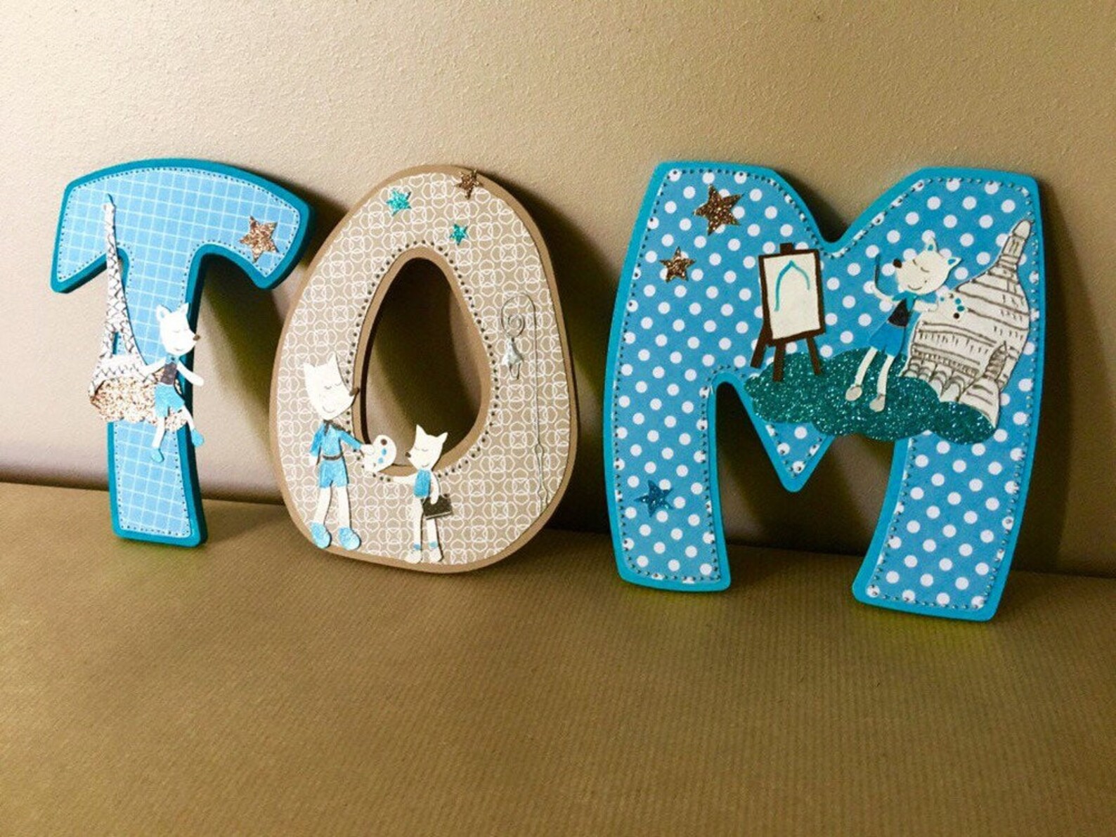 Plaque de porte prénom lettres en bois 15 cm personnalisées - Etsy France