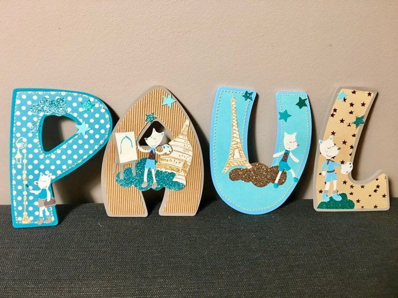 Plaque de porte prénom lettres en bois 15 cm personnalisées - Etsy France