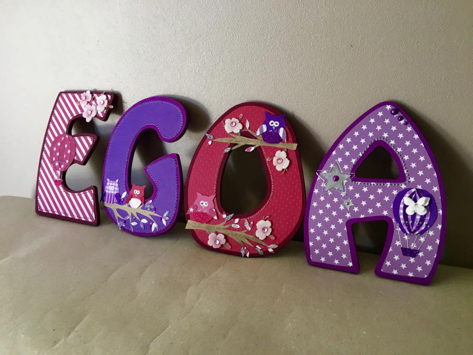 Plaque de porte prénom lettres en bois 15 cm personnalisées - Etsy France