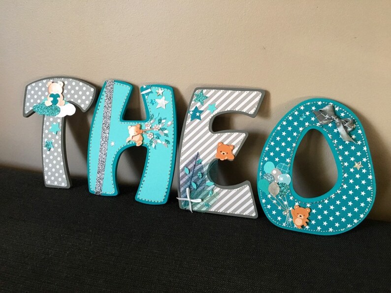 Plaque de porte prénom lettres en bois 15 cm personnalisées | Etsy France