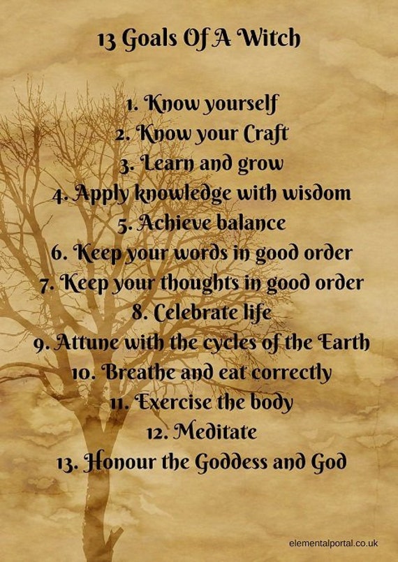 13 Goals Of A Witch Art Print/Picture/Home Decor Wall | Etsy