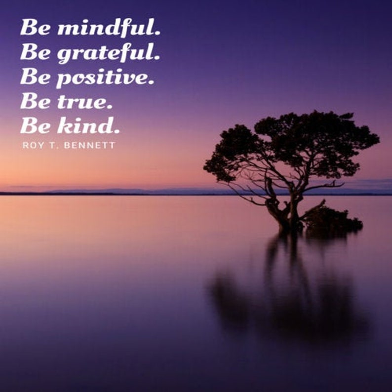 Be mindful.  Be grateful.  Be positive.  Be true.  Be kind. image 0