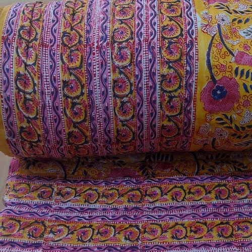 Jaipur Famous Quilt Razai Indian Hand Block Print Quilt Etsy