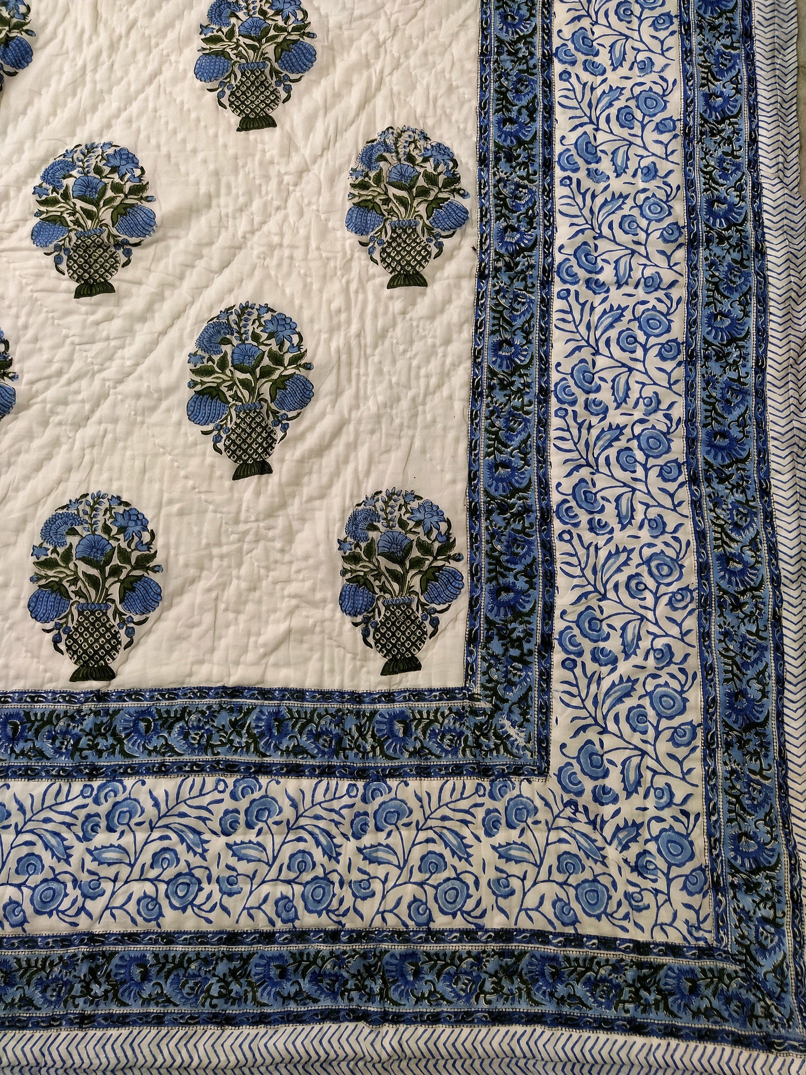 Indian Block Print Quilt Handmade Quilt Floral Christmas Etsy