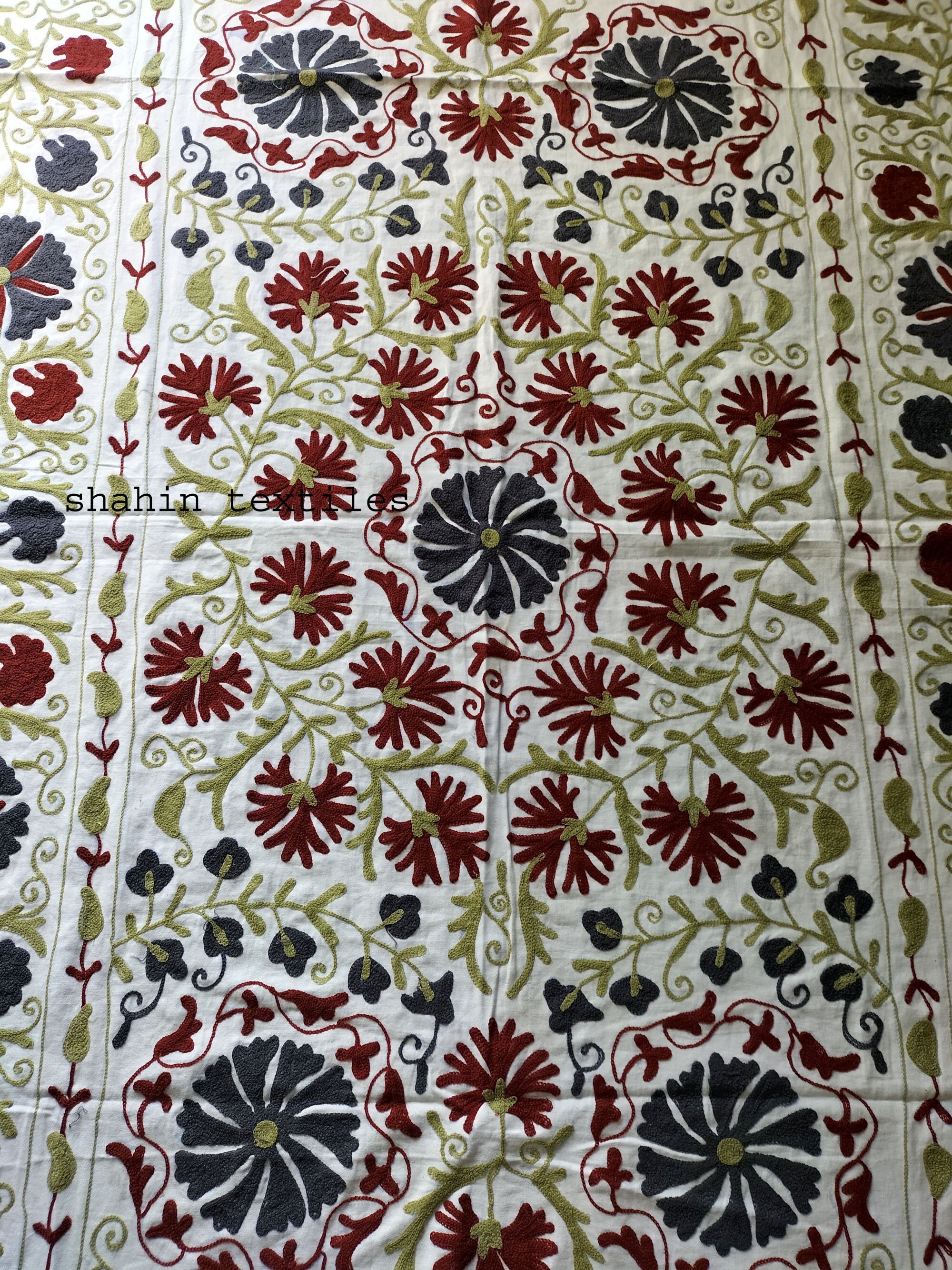 Suzani Blanket Cotton Embroidered Bedspread Colorful Sofa Etsy UK