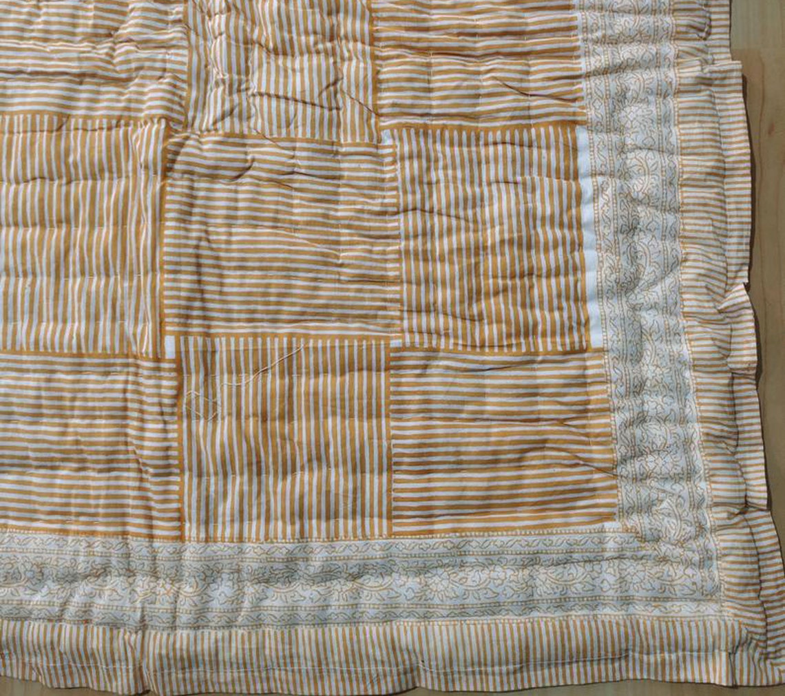 Jaipur Famous Quilt Razai Indian Hand Block Print Quilt Etsy