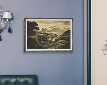 African Vintage Mountain Scenes
