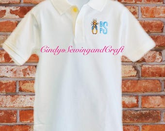 Boys Easter Shirt, embroidered and monogrammed