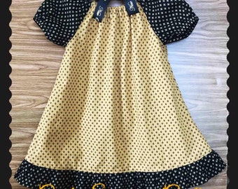 Girl's New Orleans Saints "Black & Gold" Fleur de lis dress. Saints Game Ready!!