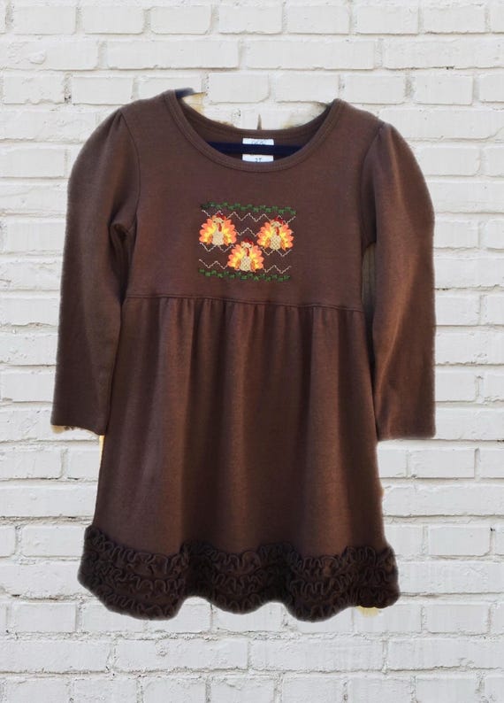 thanksgiving smocked dress Outfits & Dresses: Wholesale Price, High-Quality embroidered pumpkins Thanksgiving Blue & Orange Turkey