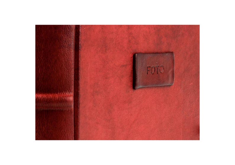 Hand Made in Italy by Legatoria Toscana H20xL20 Tuscan Handcrafted Photo Album Bound in Leather Red Leather Collection