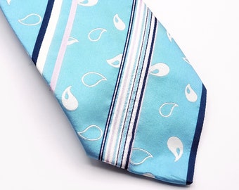 Gianmaria Ferrara blaue Seidenkrawatte – Vintage-Krawatte – Valentinstagsgeschenk für Männer – Geschenk für ihn