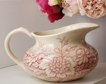 Iron earth toilet pot - Gien porcelain pitcher - old toilet pitcher - old jug - Mother&#39;s Day gift - Valentine&#39;s Day