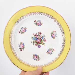 Digoin Sarreguemines ironstone flower plates - festive table - dessert plate - French vintage