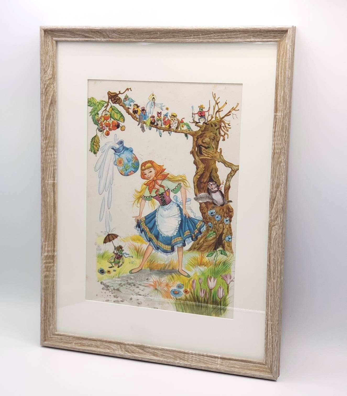 Illustration Originale Encadrée Des Fables de La Fontaine , Illustré Par Cremonini, Décoration Chamb