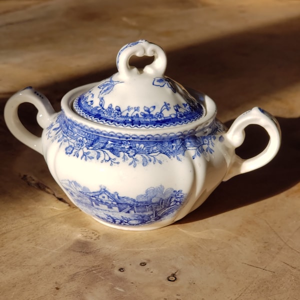 Petit sucrier Villeroy et boch Burgenland bleu - vaisselle bleue - porcelaine anglaise