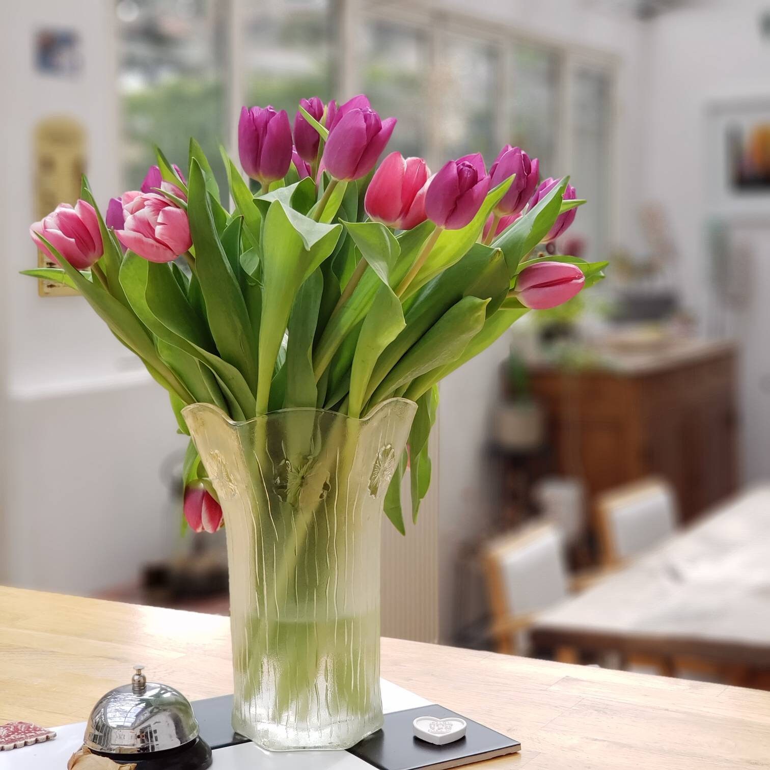 Vase Art Déco en Verre Hauteur 22 cm