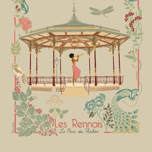Cartaz "Le Kiosque du Thabor/ Les Rennais" - Versão transparente - formato A4 imagem 2