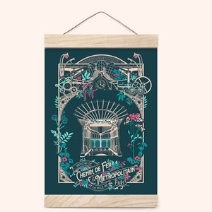 Grande carte "Chemin de fer et Métropolitain de Paris" - version foncée