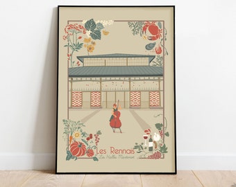 Cartel A3 Rennes "Les Halles Martenot" versión clara