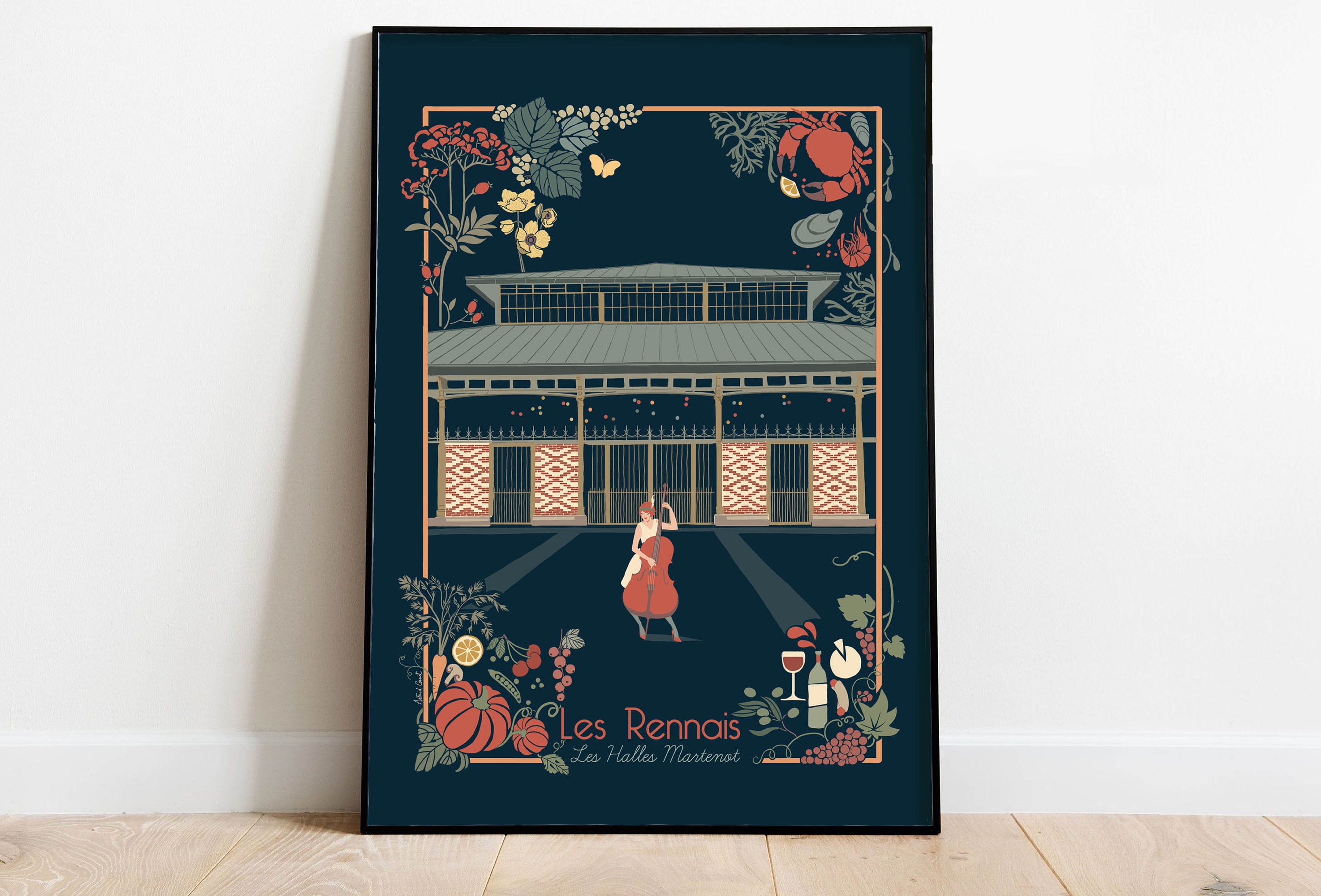 Affiche A3 Rennes Les Halles Martenot Version Foncée