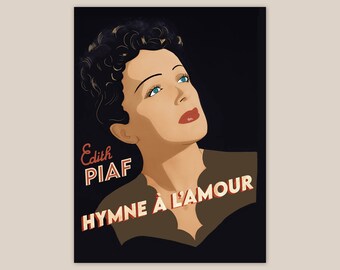 Grande carte "Hymne à l'Amour " /  Edith Piaf