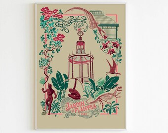 Cartaz "Le Jardin des Plantes" - Versão transparente - formato A4