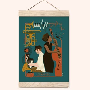 Grande carte "Les Musiciens" - Version foncée
