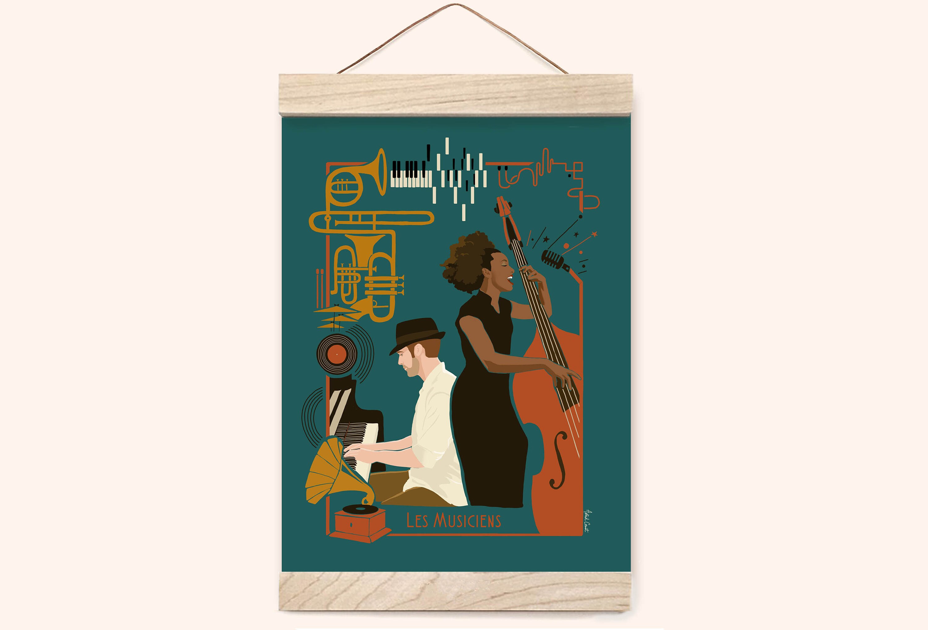 Grande Carte Les Musiciens Version Foncée